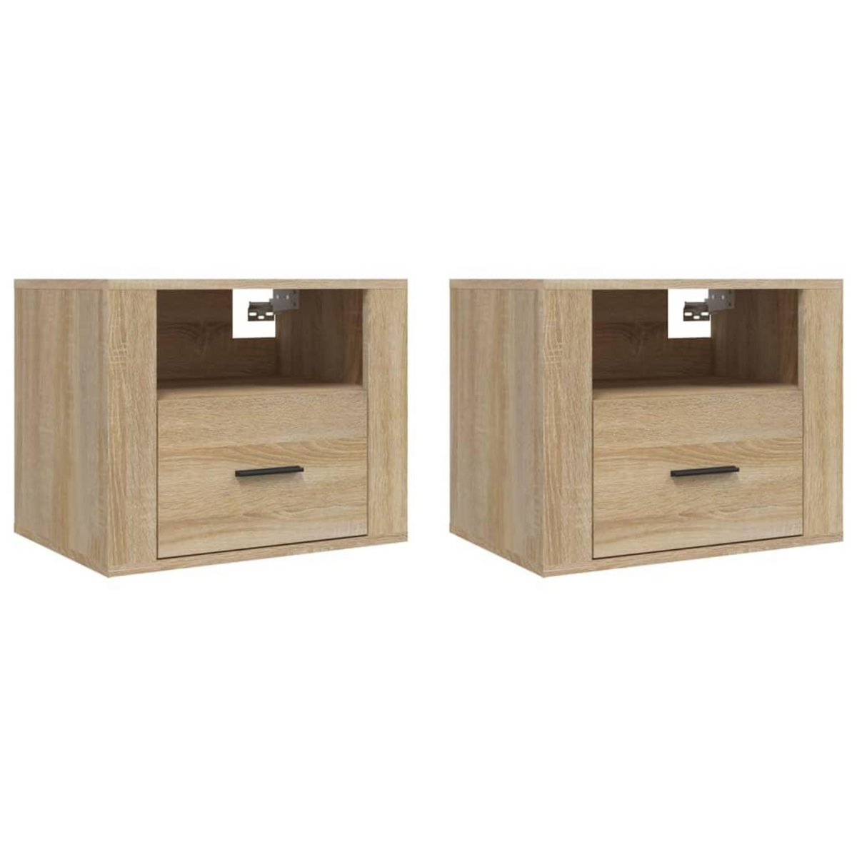 VIDAXL Tables de chevet murales 2 pcs Chene sonoma 50x36x40 cm