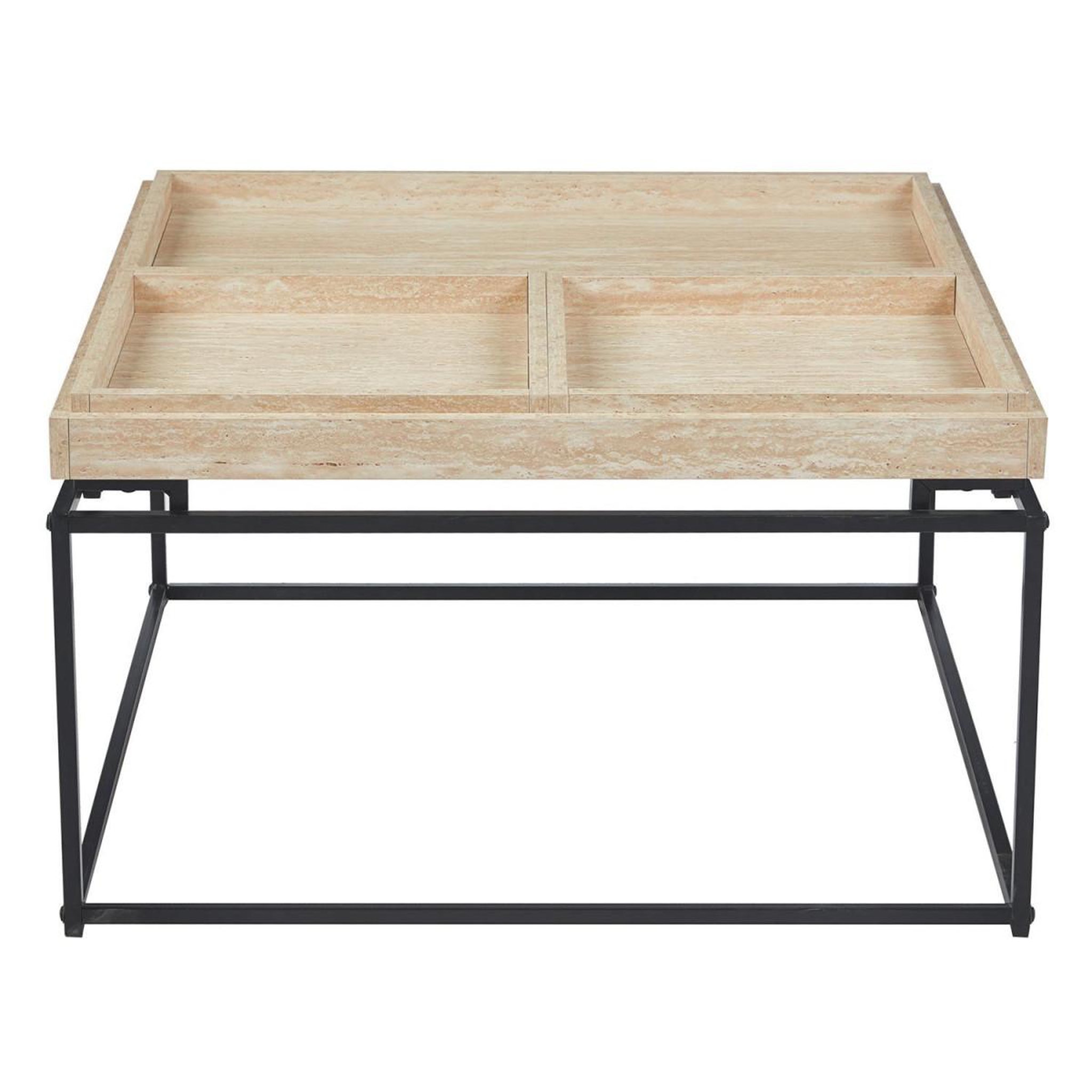 Voir la diapositive 2 : Paris Prix Table basse compartimentée  duplix  80cm beige