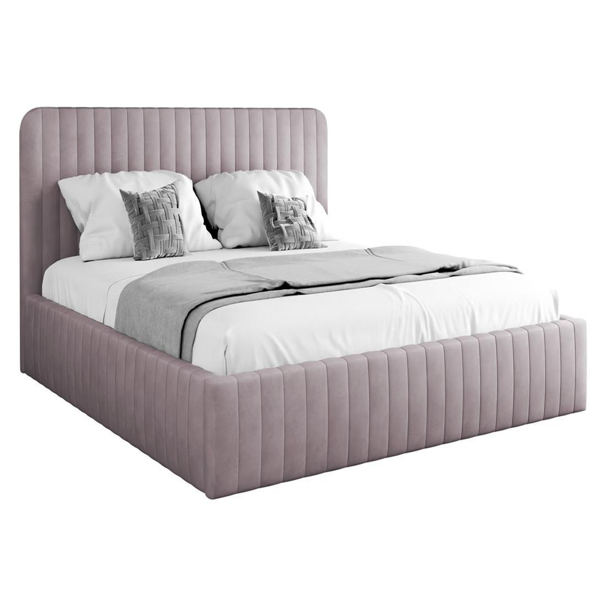 Voir la diapositive 2 : BEST MOBILIER Stuart - lit coffre - 180x200 cm - sommier inclus - en velours