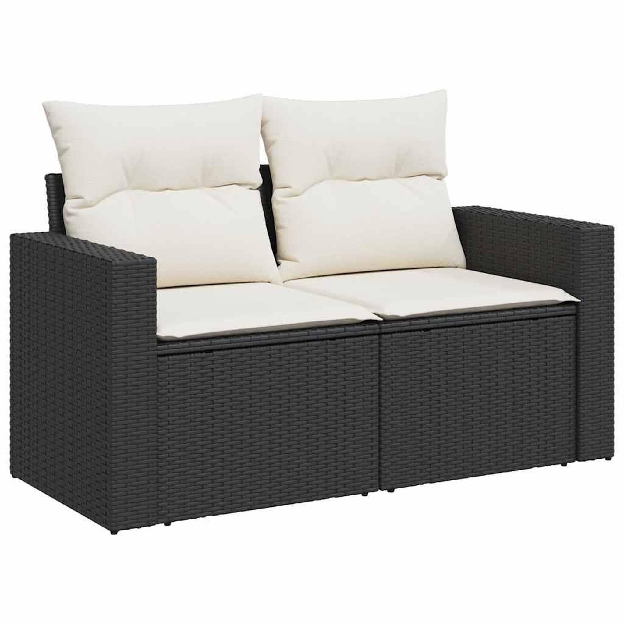 Voir la diapositive 4 : VIDAXL Salon de jardin 10 pcs avec coussins noir resine tressee
