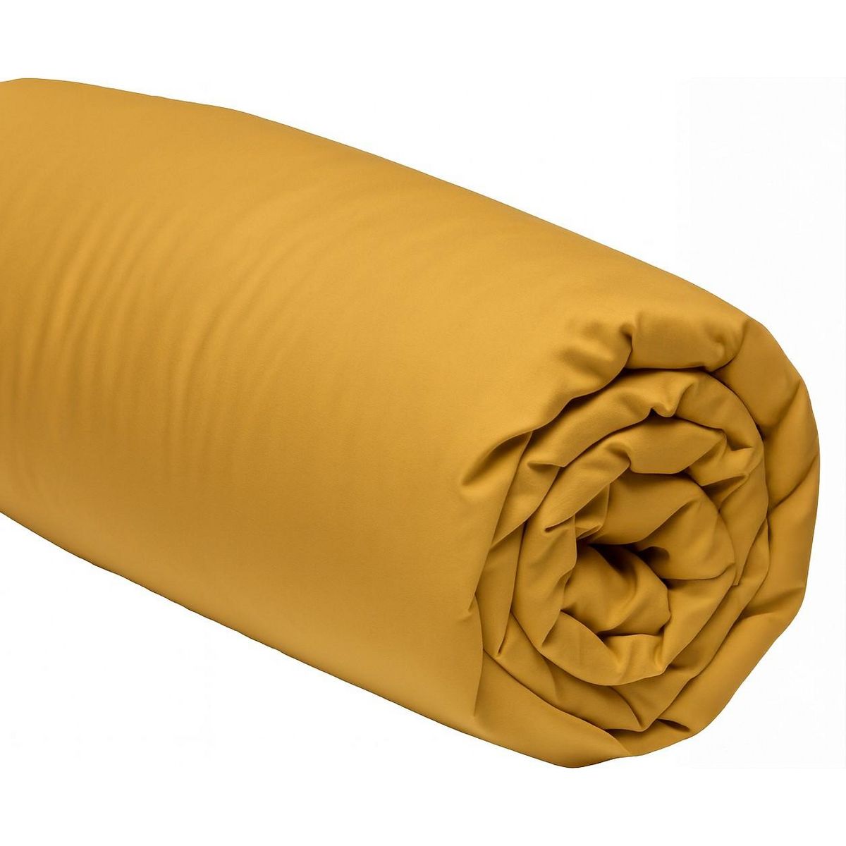 Home collection Drap housse 100% coton moutarde