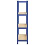 Voir la diapositive 5 : VIDAXL Etagere de rangement a 4 niveaux Bleu Acier et bois ingenierie