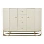 Voir la diapositive 2 : Paris Prix Buffet Design Effet Marbre  Sharon  120cm Blanc & Or