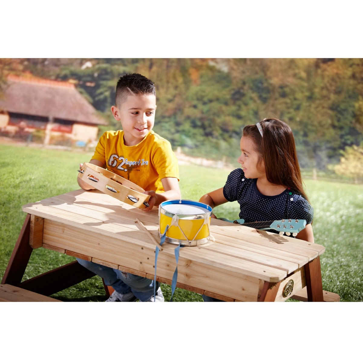 PRAGMA Table pique-nique bac à sable et eau - Bois - H56cm - Nick