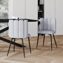 Voir la diapositive 2 : Rendez vous déco Lot de 2 chaises en tissu gris et pieds en métal noir-Rosy