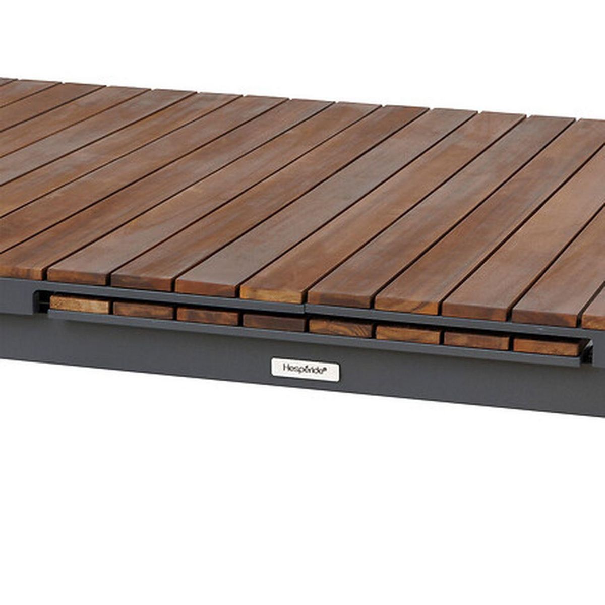 HESPERIDE Table de jardin extensible en aluminium et acacia 12 places PARADIZE - Noyer et graphite