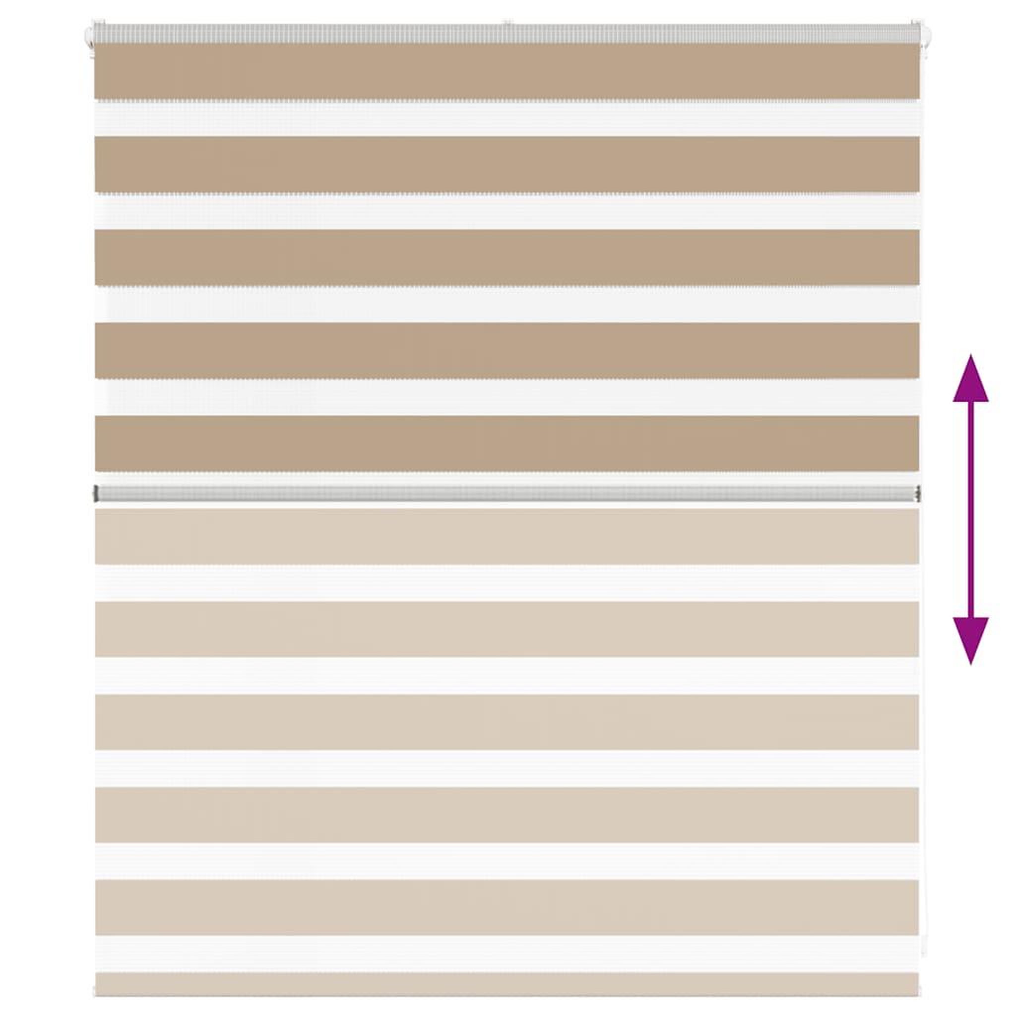 Voir la diapositive 5 : VIDAXL Store zebre marron sable largeur du tissu 125,9 cm polyester