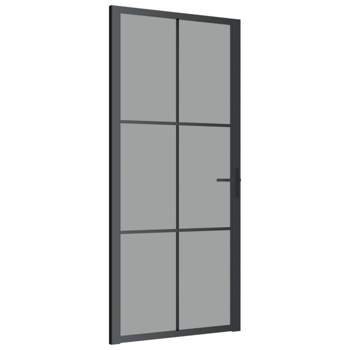 VIDAXL Porte interieure 93x201,5 cm Noir Verre ESG et aluminium