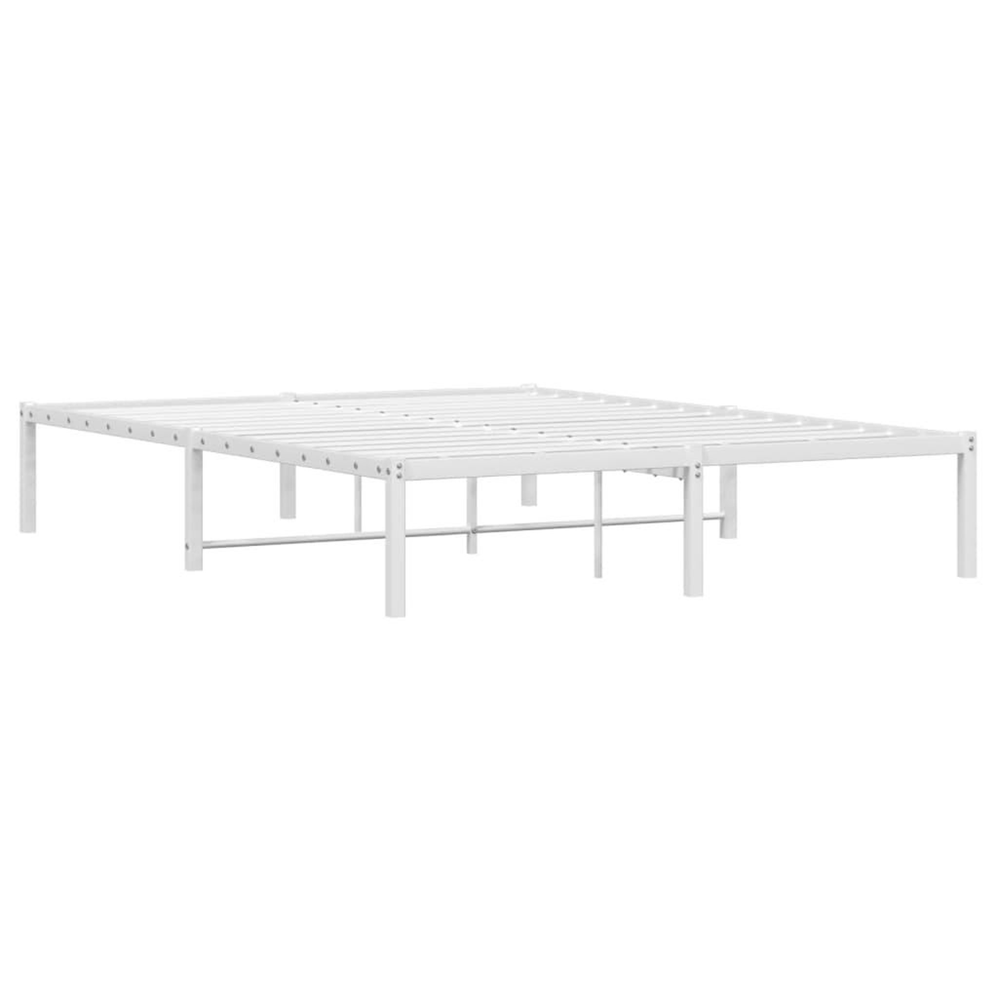 Voir la diapositive 4 : VIDAXL Cadre de lit metal sans matelas blanc 140x200 cm