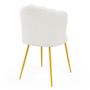 Voir la diapositive 4 : ID MARKET Lot de 2 chaises coquillage ADELAIDE bouclette blanche pieds dorés
