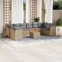 Voir la diapositive 1 : VIDAXL Salon de jardin et coussins 11 pcs melange beige resine tressee
