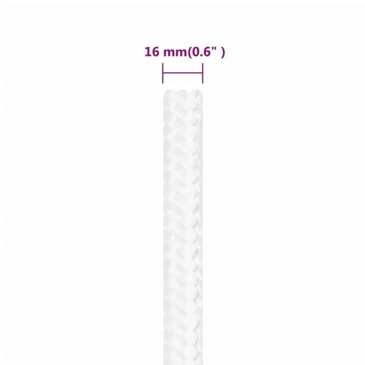 VIDAXL Corde de bateau Blanc complet 16 mm 100 m Polypropylene