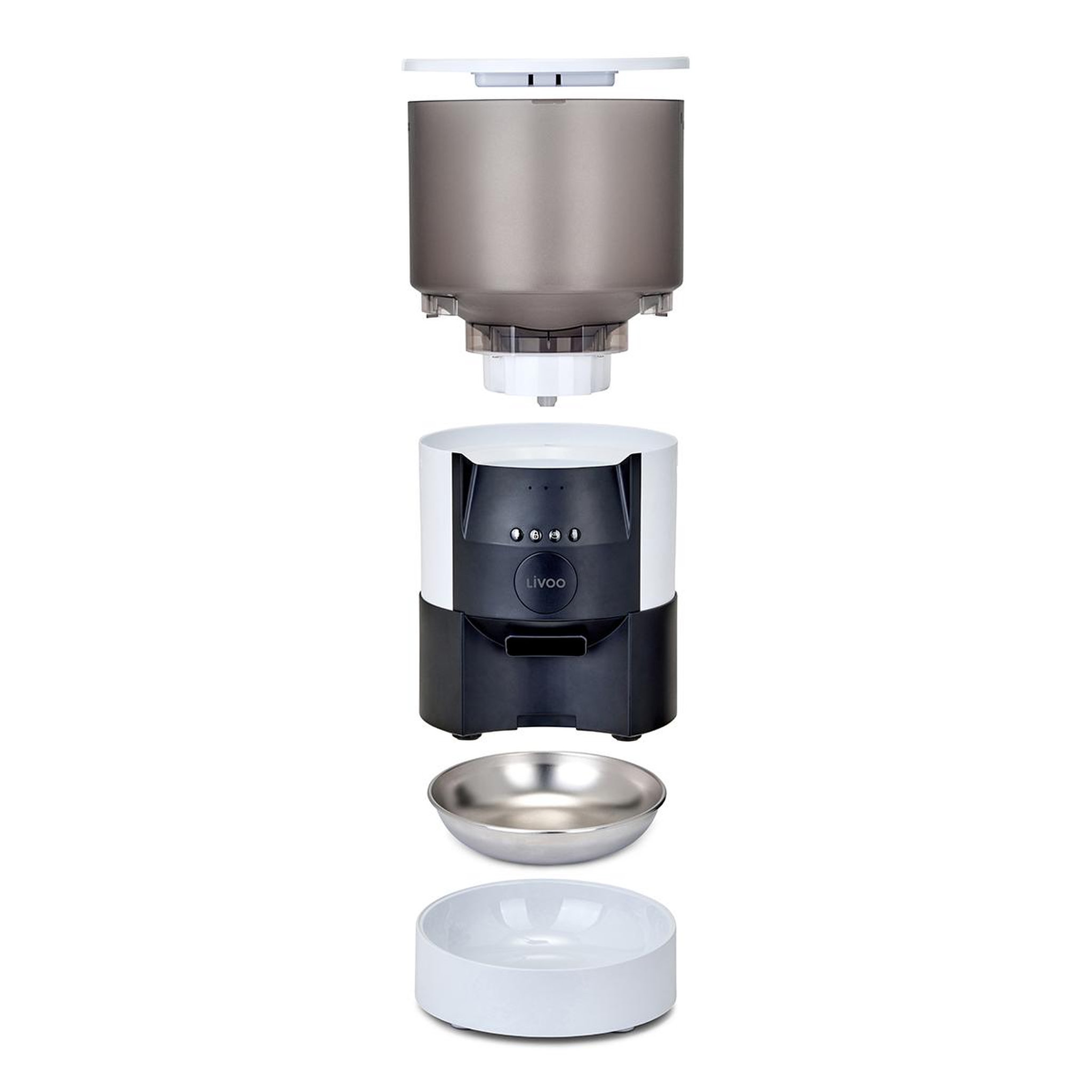 Voir la diapositive 4 : LIVOO Distributeur de croquettes automatique 5w blanc - PET100