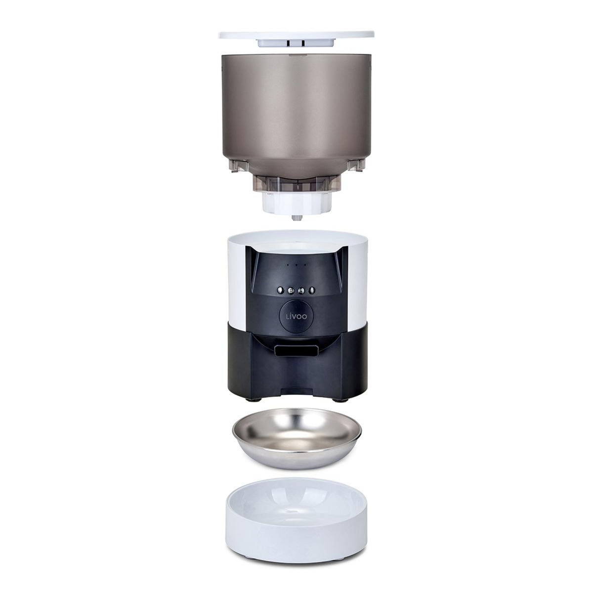 LIVOO Distributeur de croquettes automatique 5w blanc - pet100