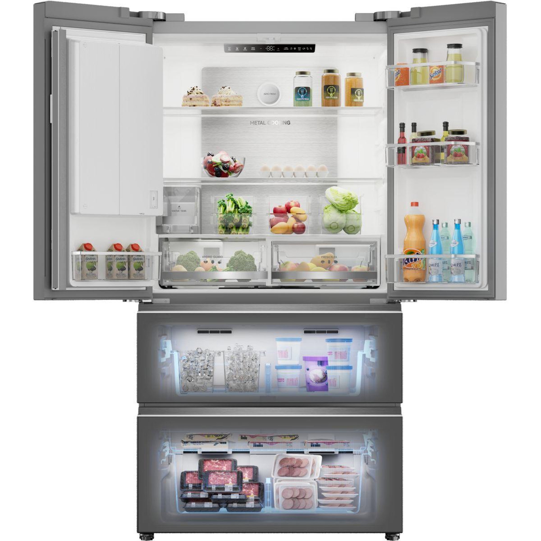 Voir la diapositive 3 : DREAME Réfrigérateur 2 portes drfriff524le