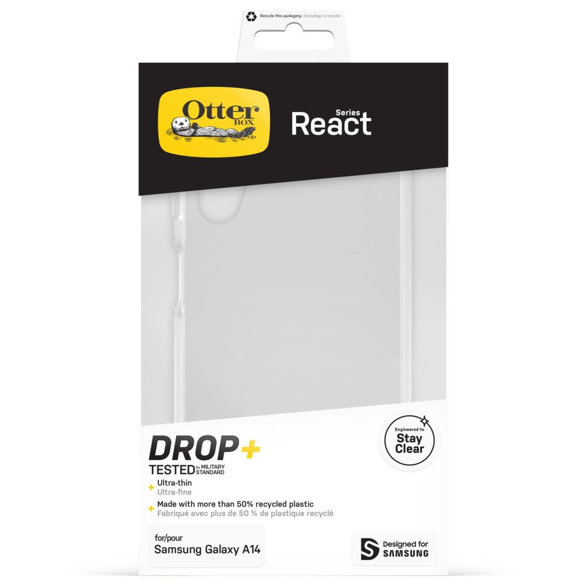 Voir la diapositive 2 : Otterbox Coque samsung a14 4g react transparent