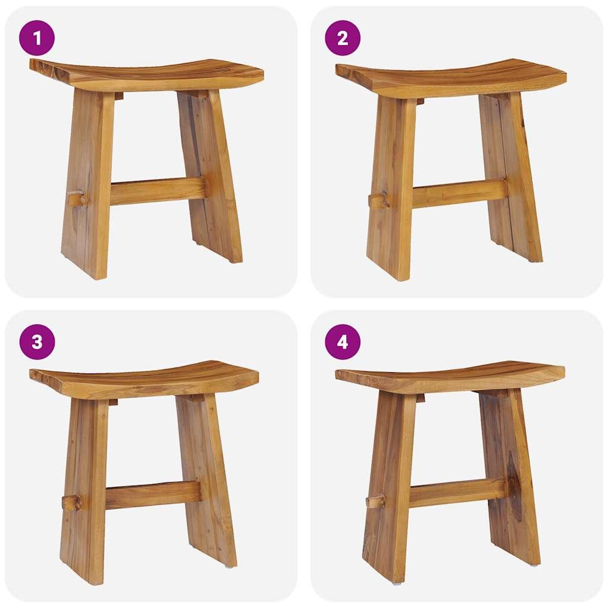 Voir la diapositive 4 : VIDAXL Tabouret bois de teck massif