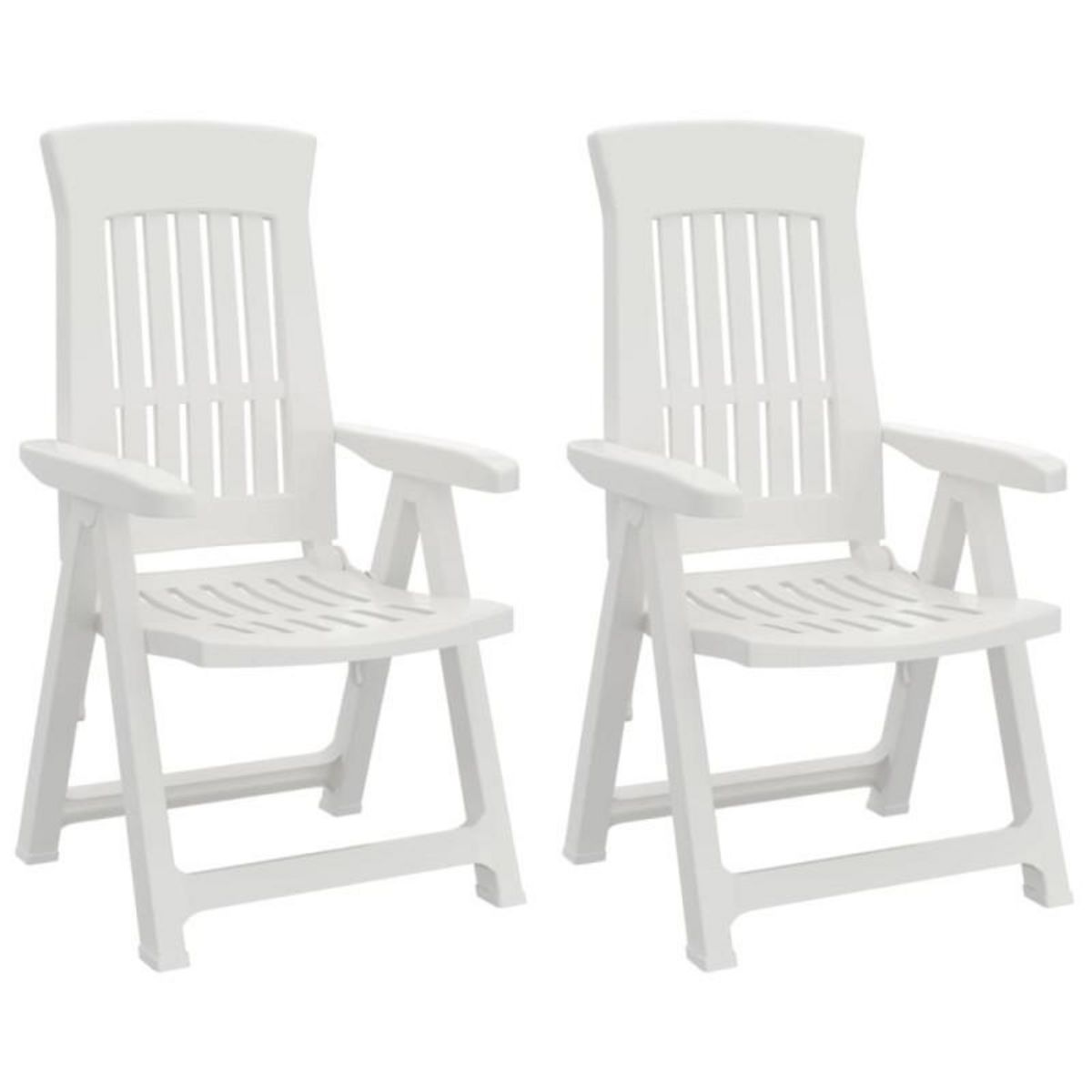 VIDAXL Chaises inclinables de jardin lot de 2 blanc PP
