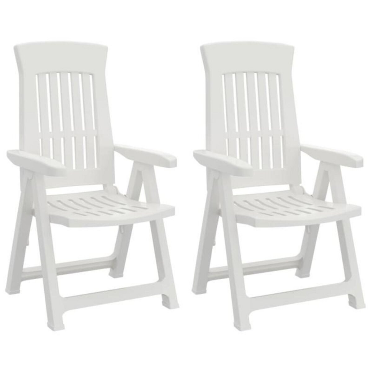 VIDAXL Chaises inclinables de jardin lot de 2 blanc PP