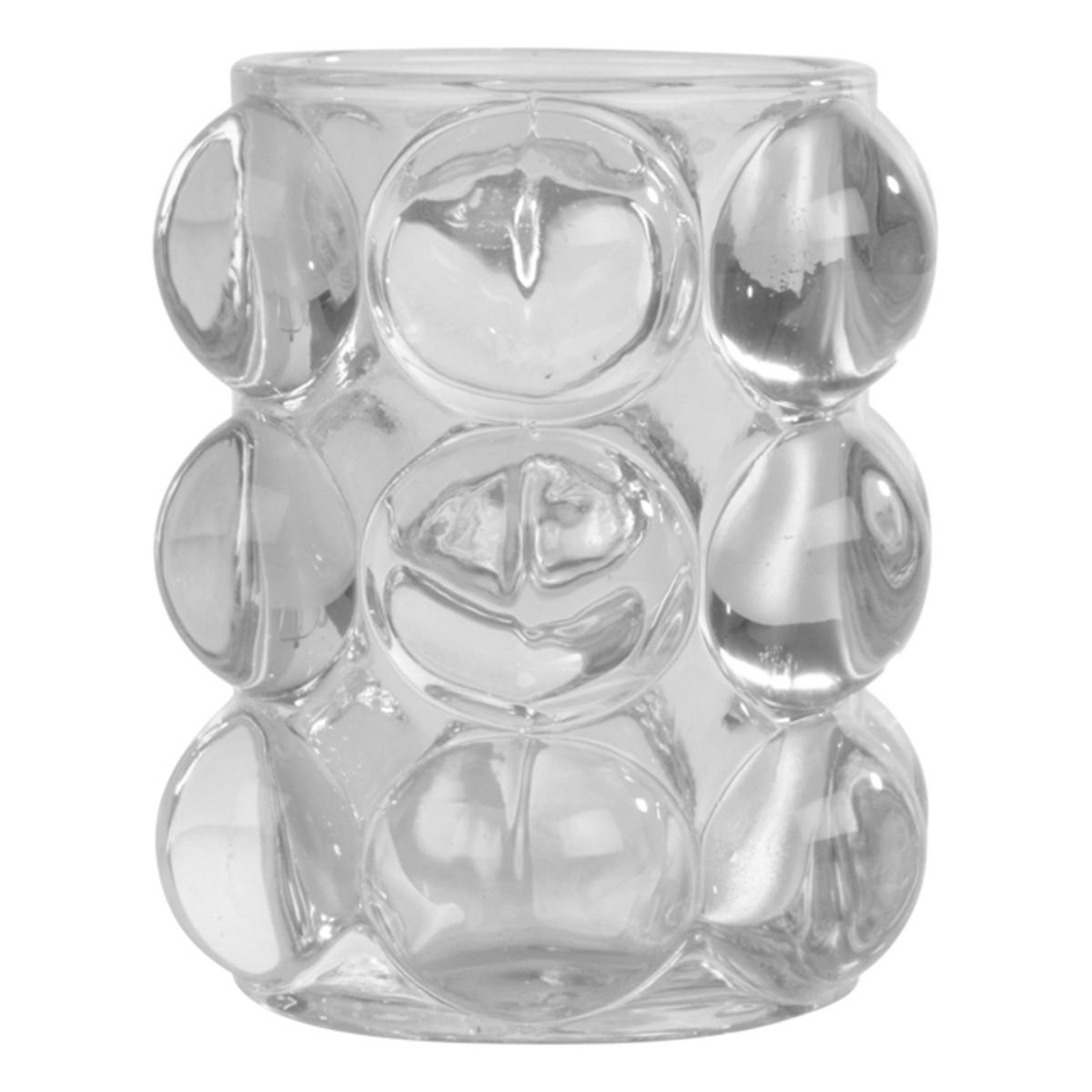 HOMEA Photophore Bulles en Verre  Arty  9cm Transparent