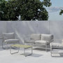 Voir la diapositive 3 : Paris Prix Salon de Jardin 4 Places  Thassos  128cm Gris