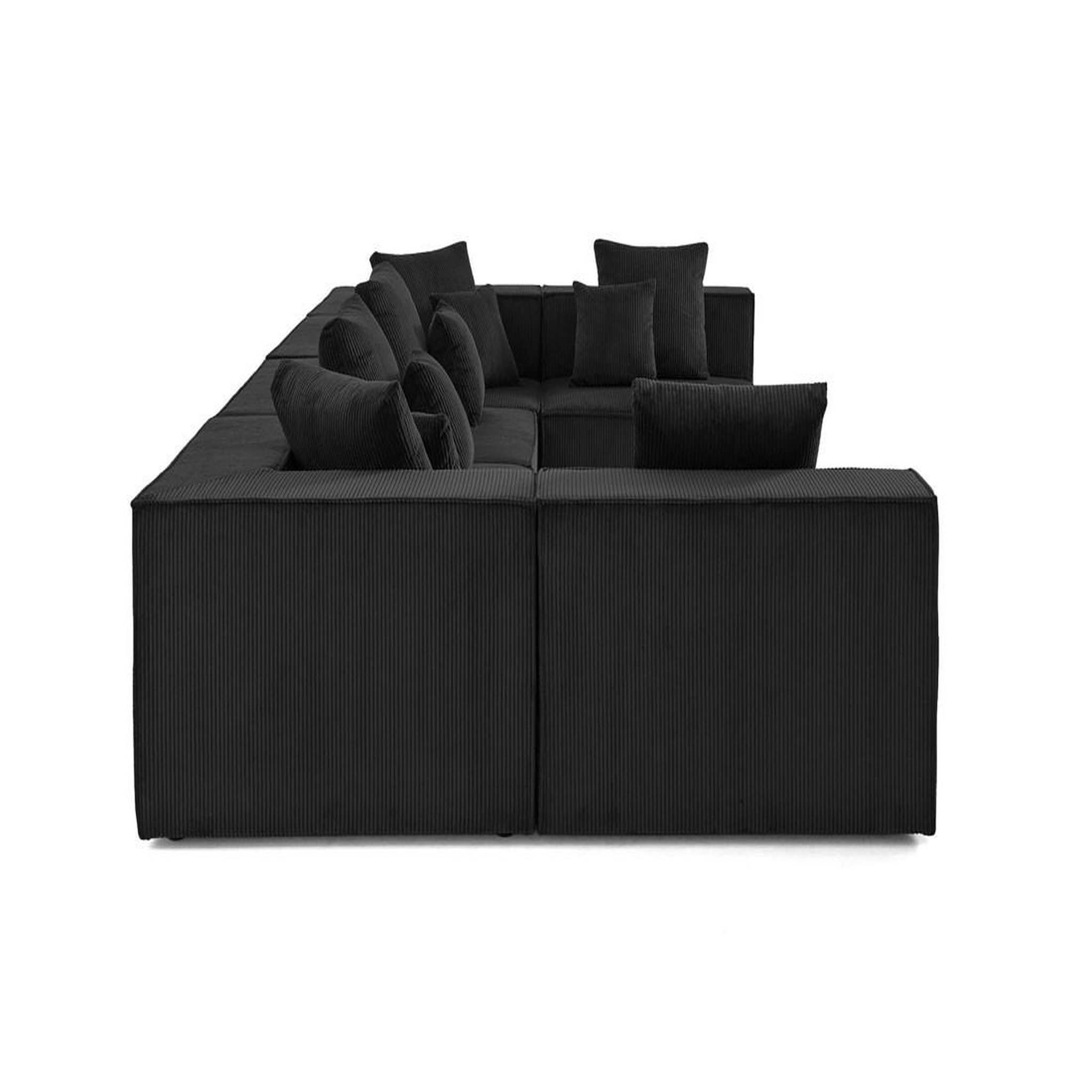 Voir la diapositive 6 : BEST MOBILIER Colombine - canapé modulable panoramique - 7 places - en velours côtelé