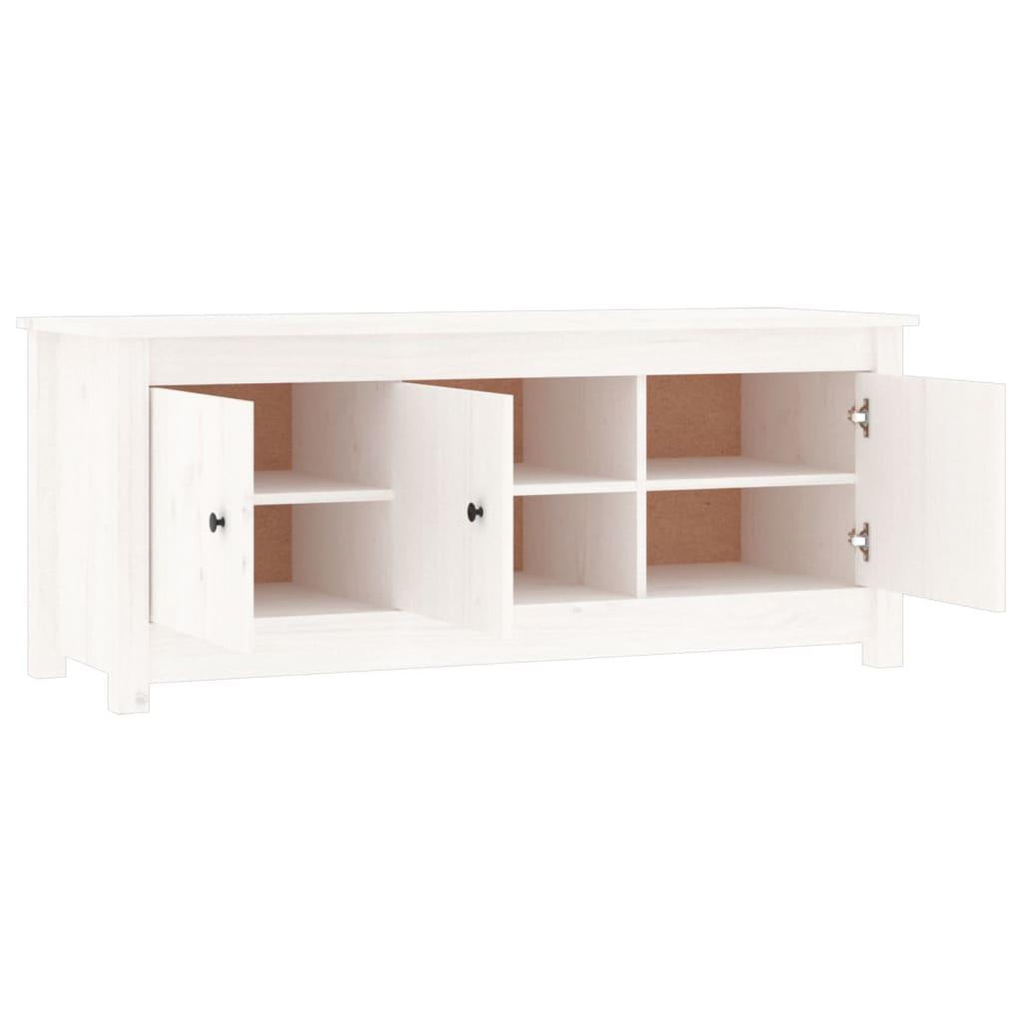 Voir la diapositive 4 : VIDAXL Armoire a chaussures Blanc 110x38x45,5 cm Bois de pin massif