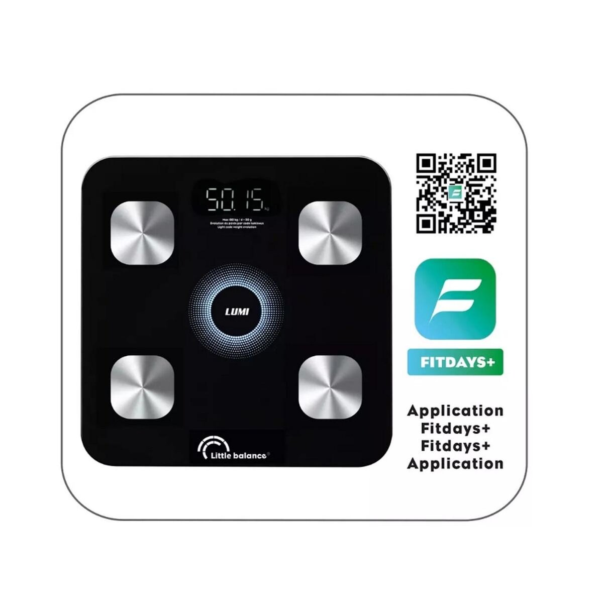 LITTLE BALANCE Impédancemètre connecté 180kg 50g - 8861