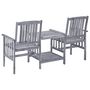 Voir la diapositive 4 : VIDAXL Chaises de jardin avec table a the et coussins Acacia solide
