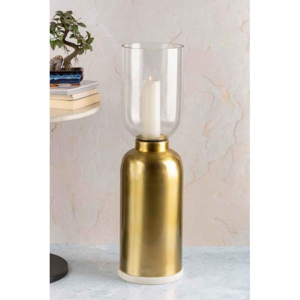 Paris Prix Bougeoir de Sol Rond Design  Shyam  63cm Or