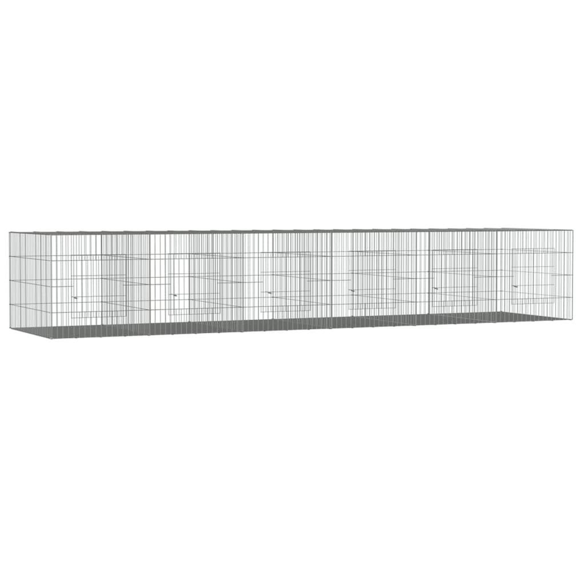 Voir la diapositive 2 : VIDAXL Cage a lapin 6 panneaux 327x79x54 cm Fer galvanise