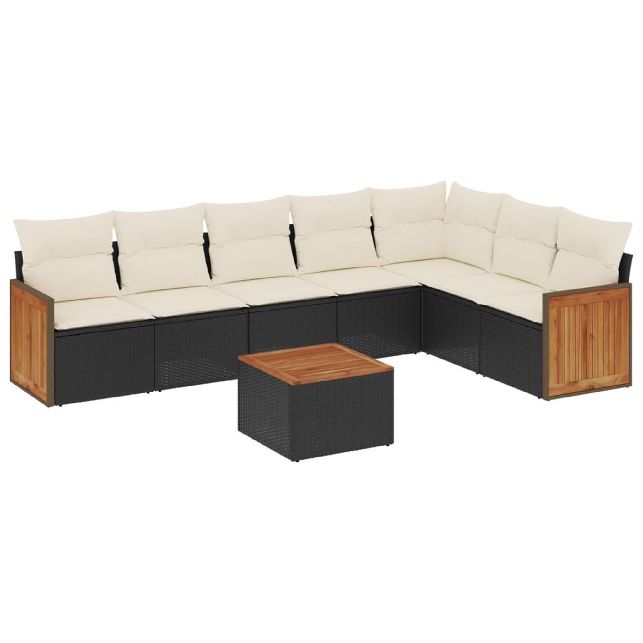 Voir la diapositive 2 : VIDAXL Salon de jardin 8 pcs avec coussins noir resine tressee
