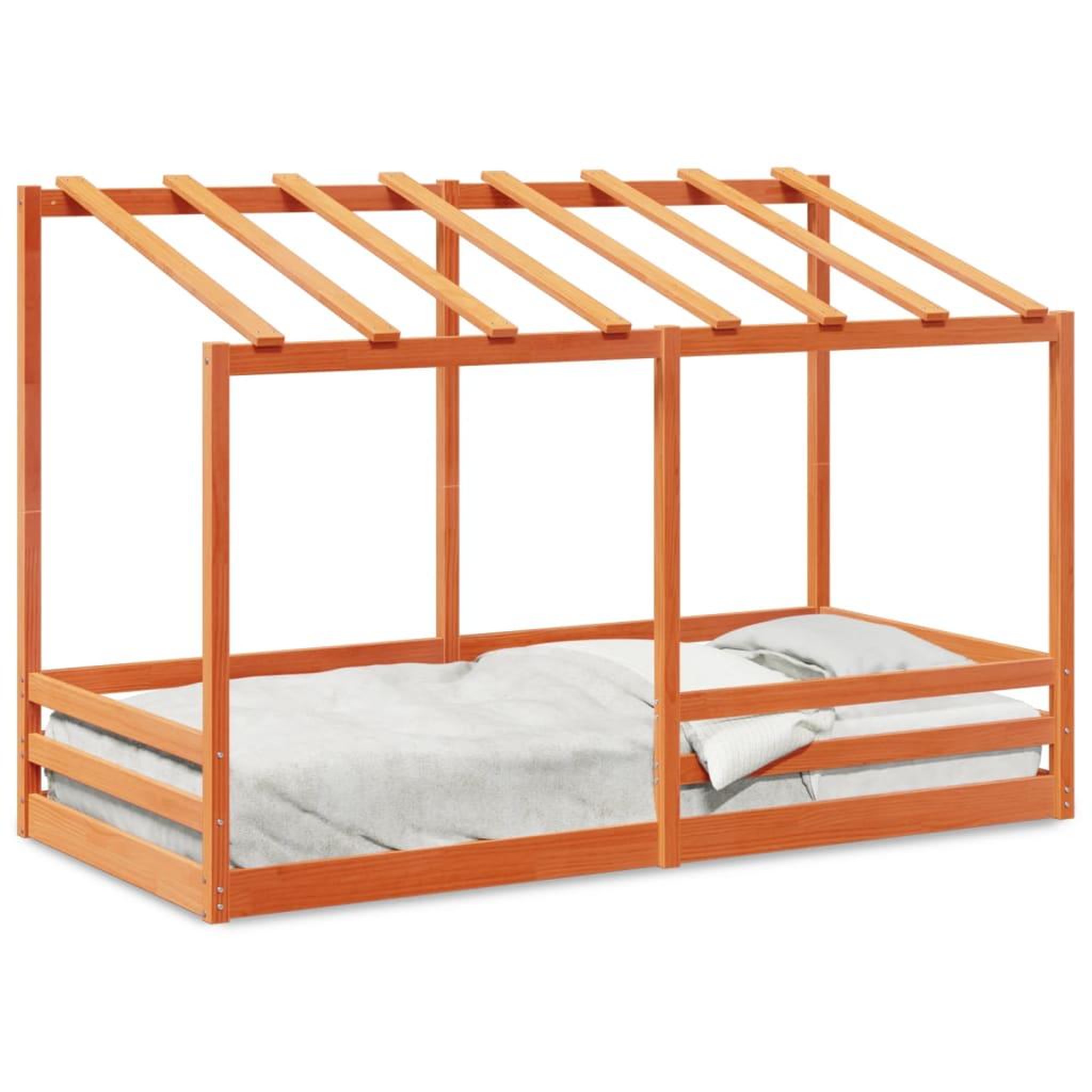Voir la diapositive 2 : VIDAXL Lit pour enfants sans matelas cire marron 90x200 cm pin massif