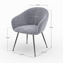 Voir la diapositive 4 : MAISON PAVANE Fauteuil en tissu gris chiné et pieds en métal noir-Socky