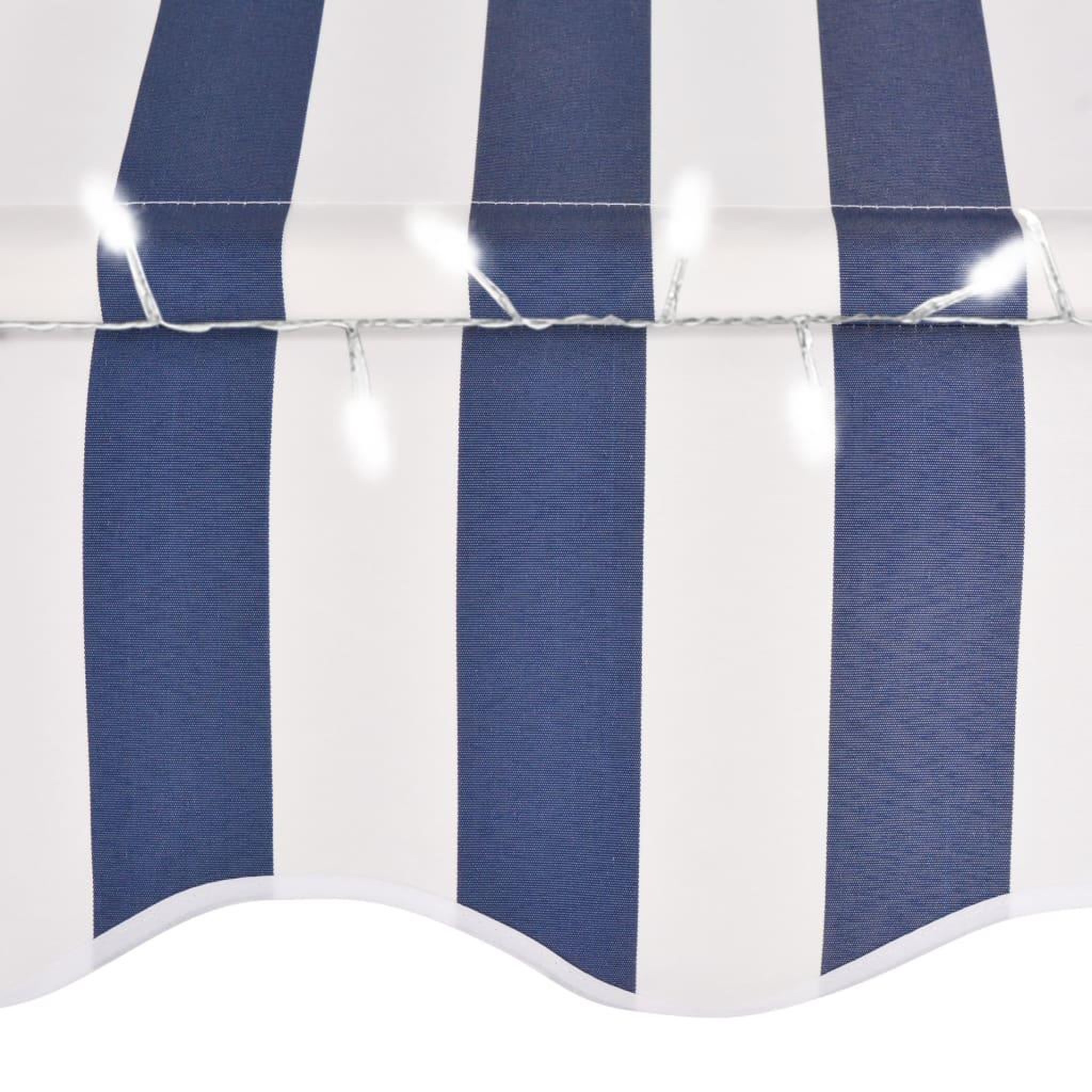 Voir la diapositive 5 : VIDAXL Auvent manuel retractable avec LED 150 cm Bleu et blanc