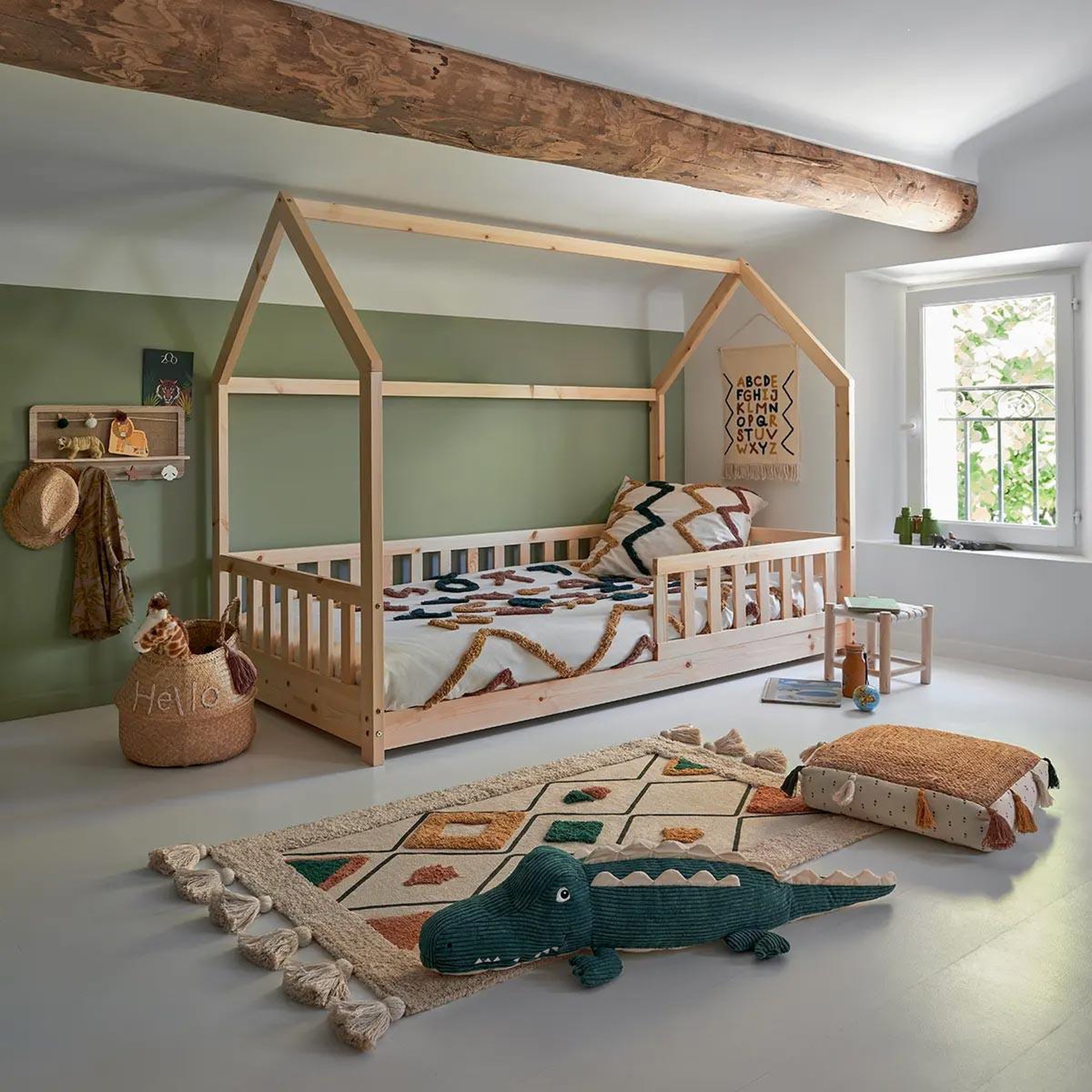 Voir la diapositive 2 : Atmosphera Kids Lit cabane  enfant  90x190cm naturel