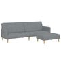 Voir la diapositive 2 : VIDAXL Canape-lit a 2 places avec repose-pied gris clair tissu
