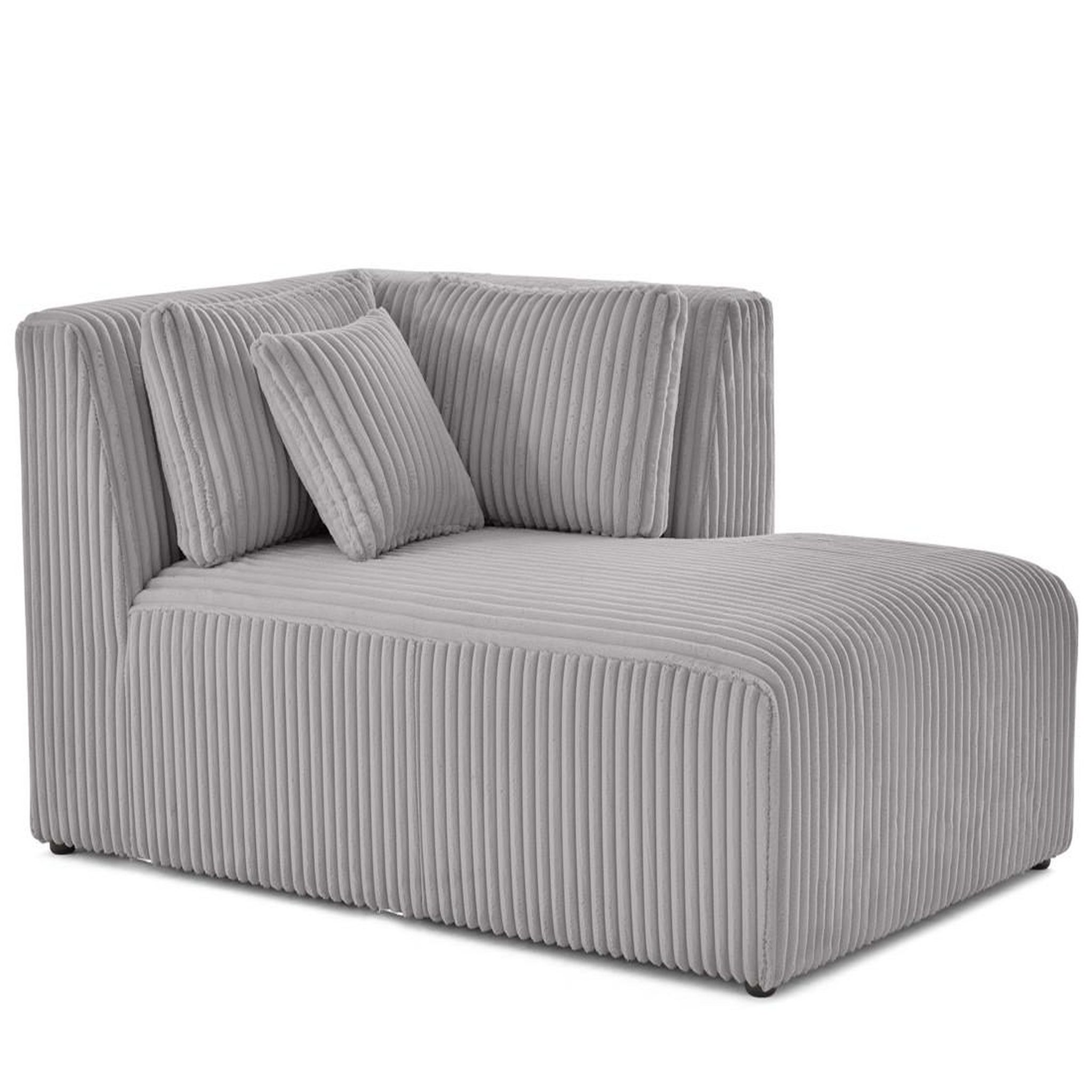 Voir la diapositive 1 : LISA DESIGN Victoire - module d'assise méridienne droit en velours côtelé grosses côtes