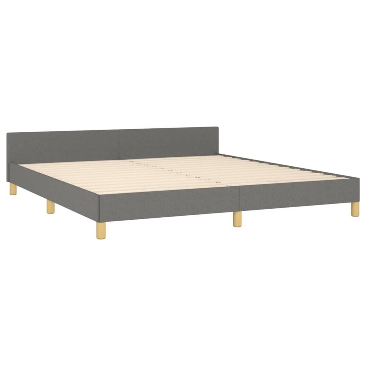 VIDAXL Cadre de lit sans matelas gris fonce 160x200 cm tissu
