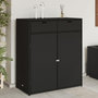 Voir la diapositive 1 : VIDAXL Armoire de rangement de jardin noir 105x55x113cm resine tressee