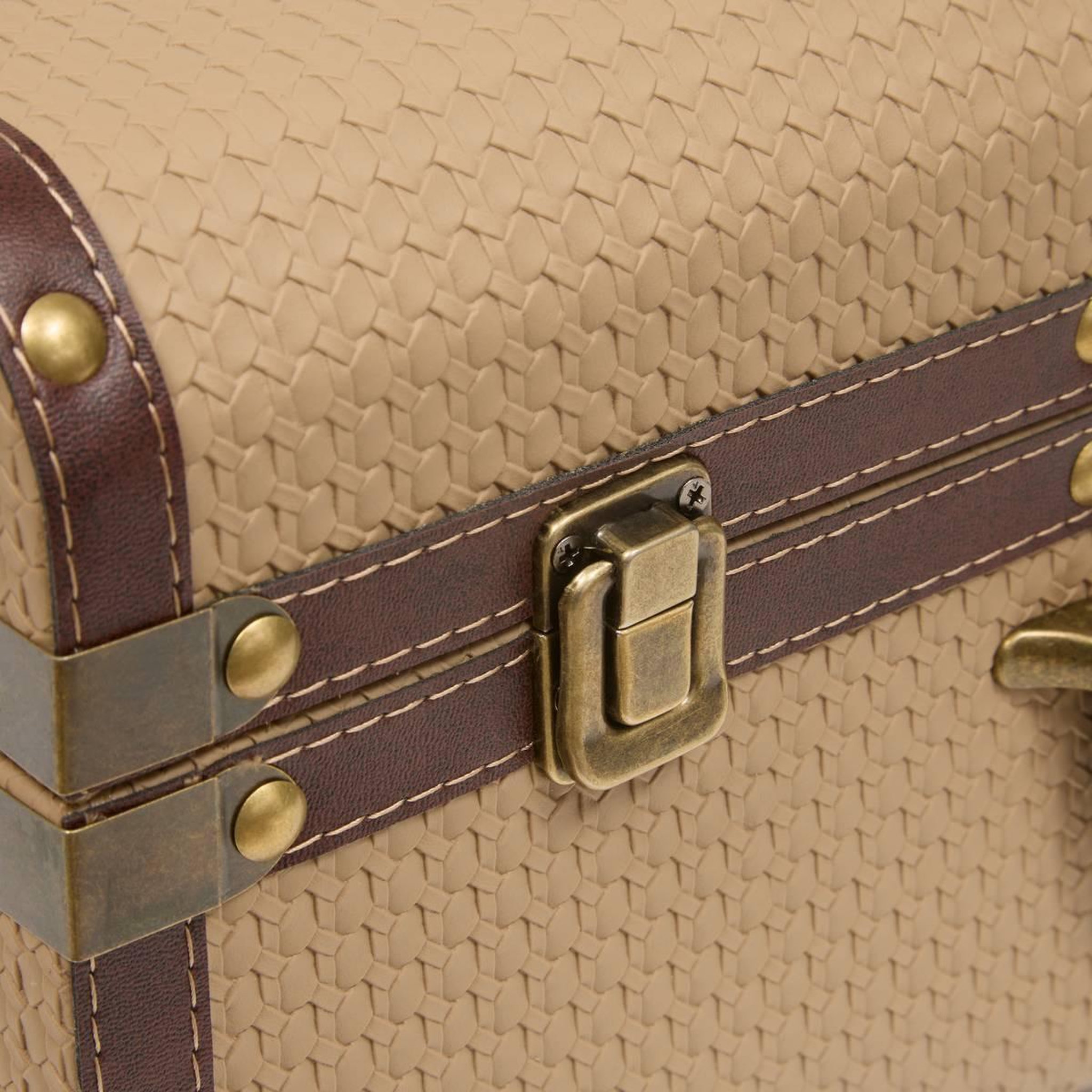 Voir la diapositive 4 : ATMOSPHERA Lot de 2 Malles Valises  Bonie  45cm Taupe
