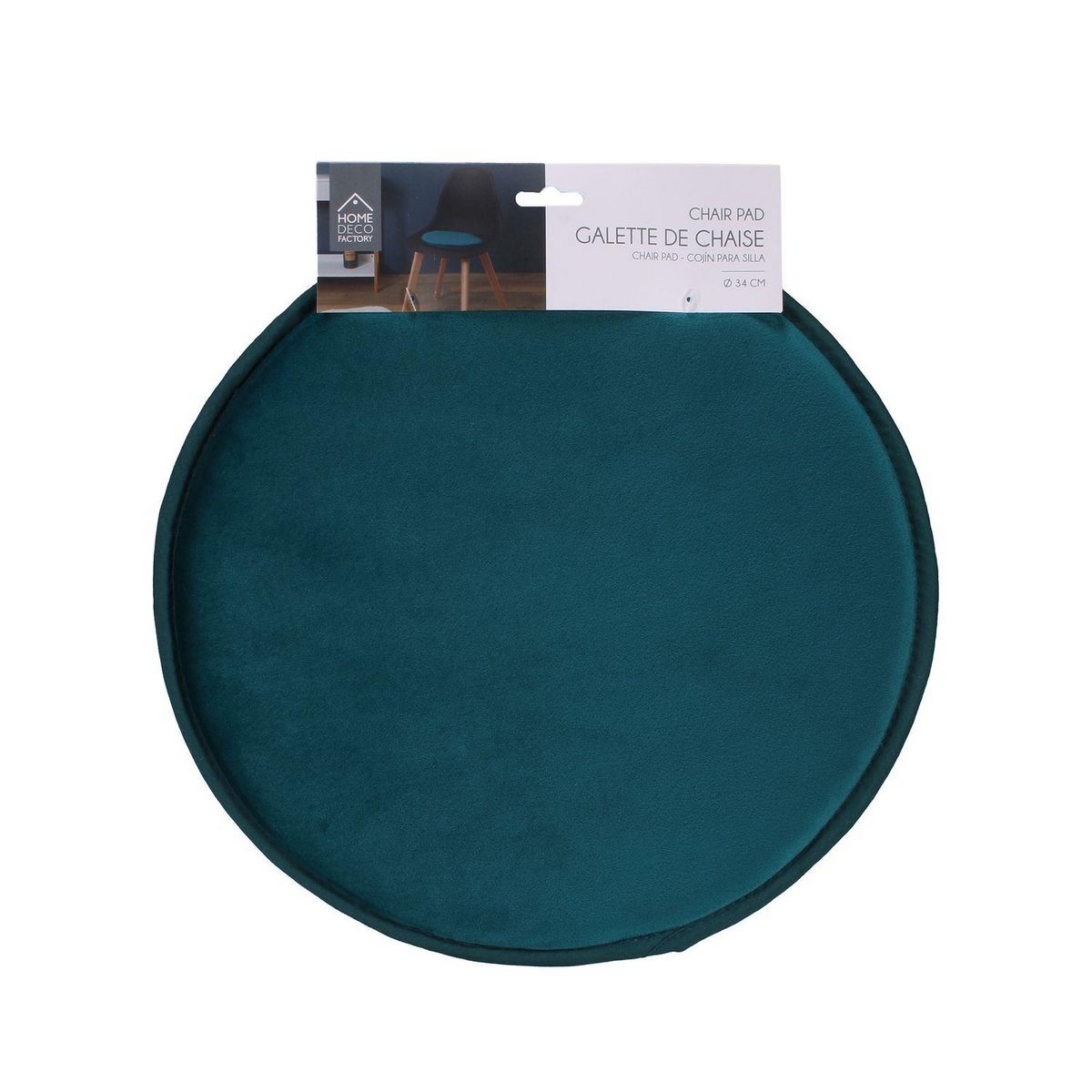 TOILINUX Lot de 6 galettes de chaises rondes - Diamètre 34 cm