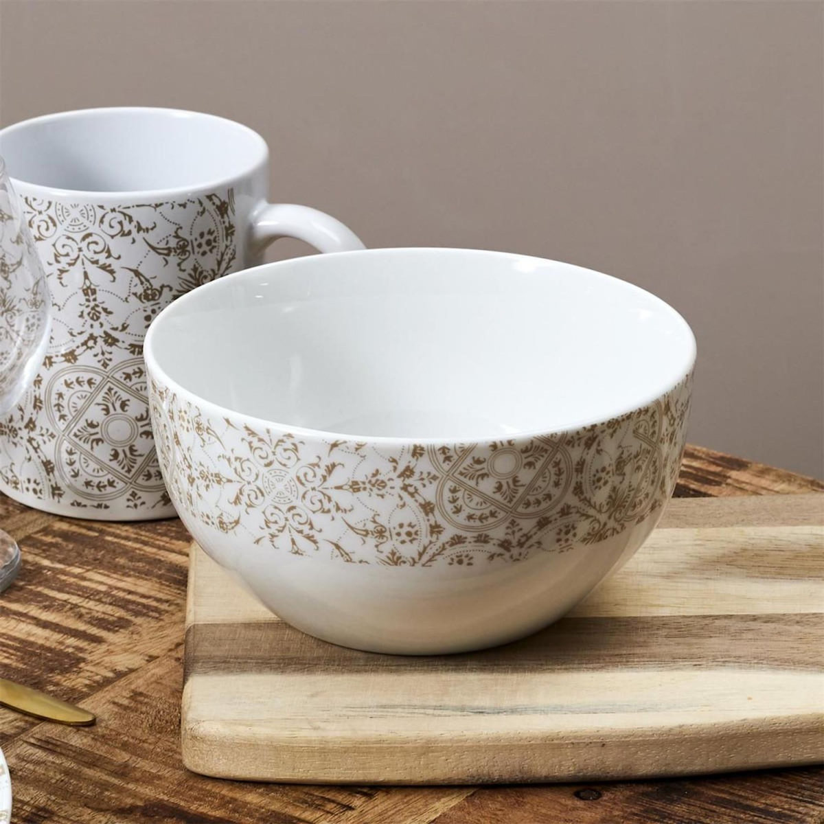 Paris Prix Lot de 6 Bols en Porcelaine  Faience  60cl Blanc