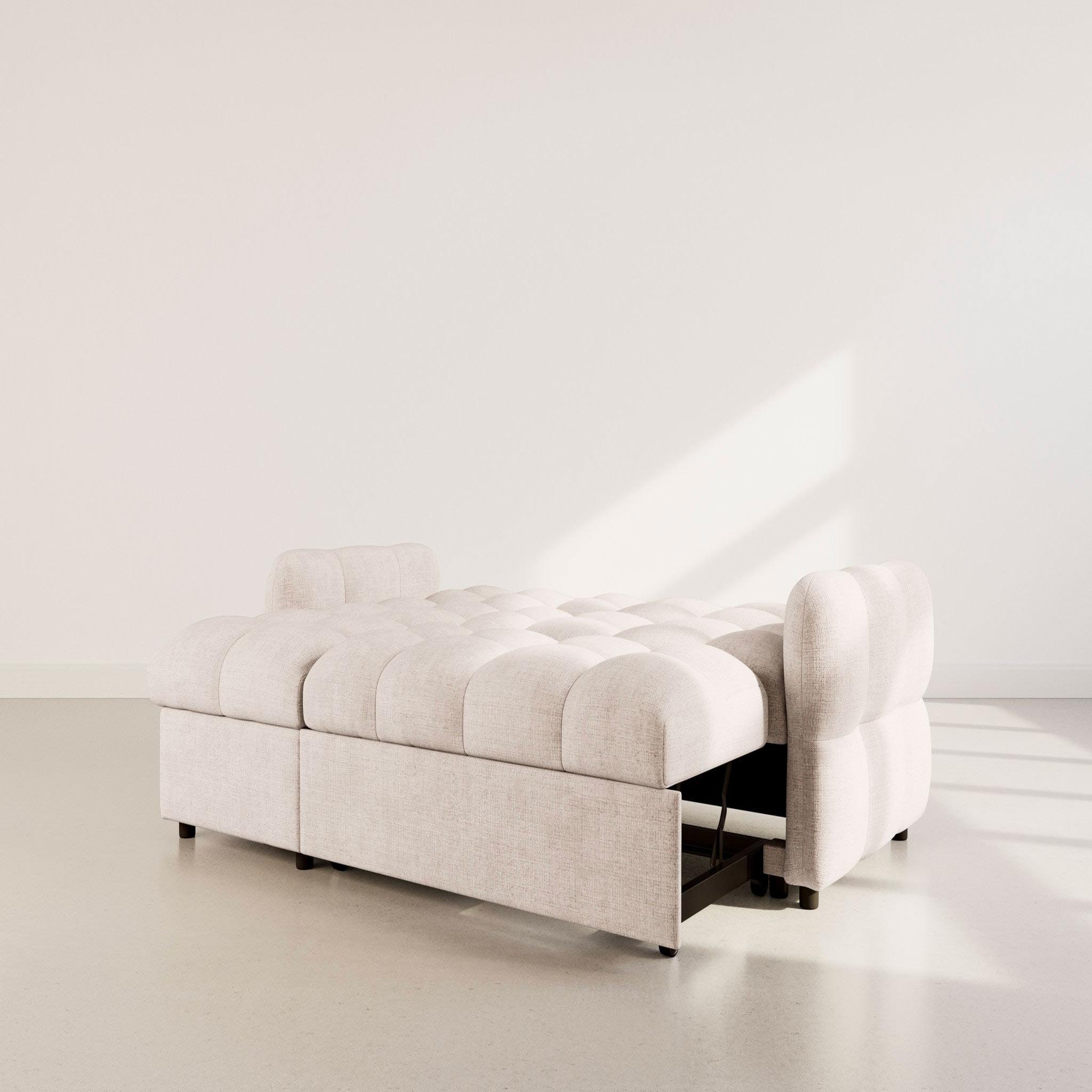 Voir la diapositive 4 : BEST MOBILIER Octave - canapé d'angle réversible 4 places convertible avec coffre en velours texturé