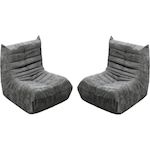 Habitat et Jardin Lot de 2 chauffeuses pour canapé modulables en tissu texturé  Velasca  - Gris