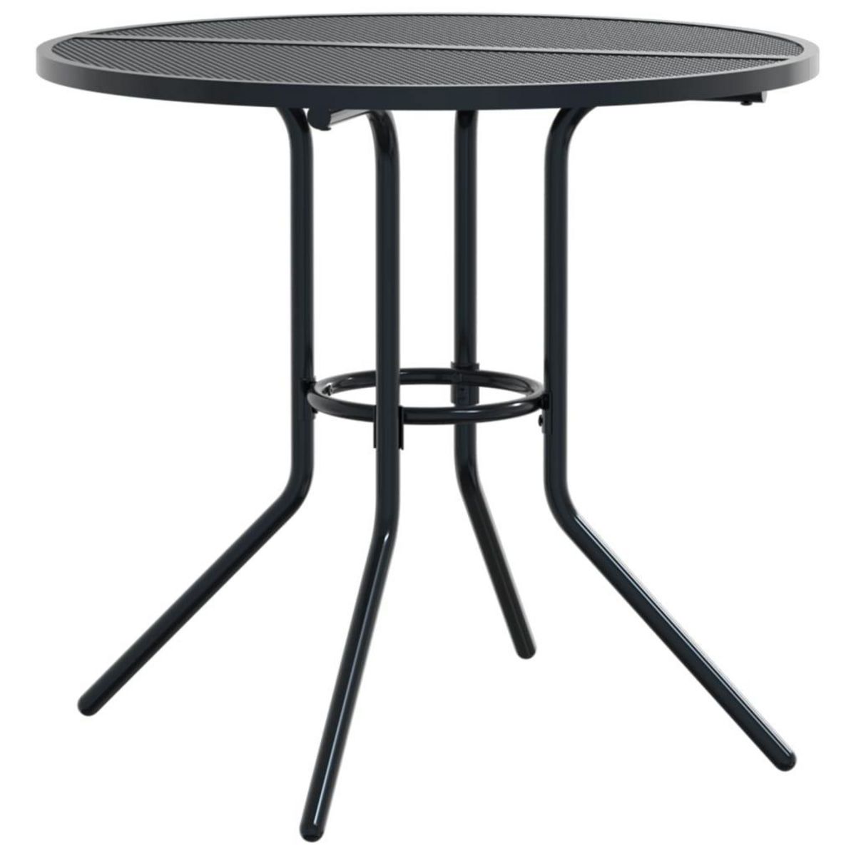 VIDAXL Table de patio ronde anthracite acier enduit de poudre