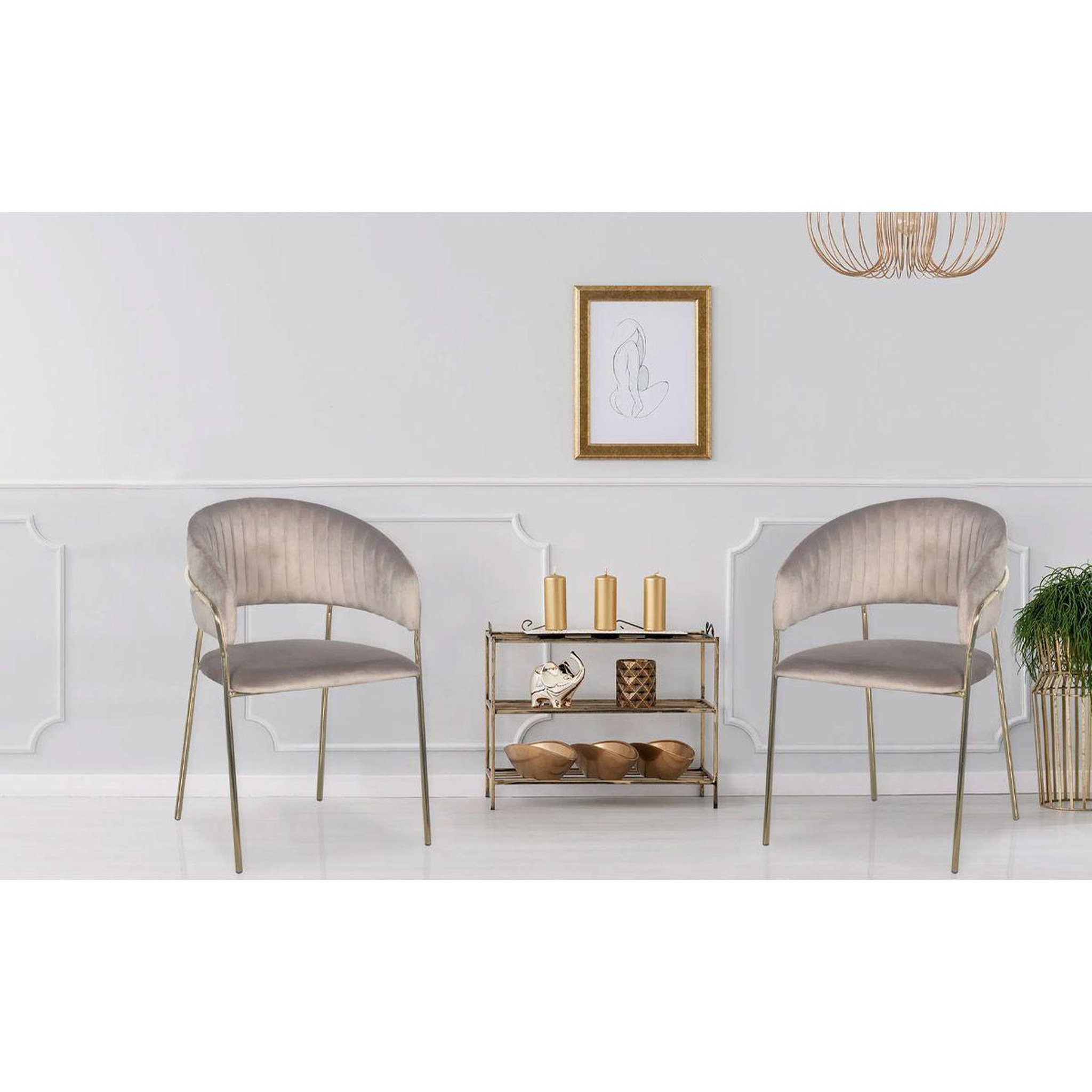 Voir la diapositive 6 : Paris Prix Lot de 8 chaises en velours  batora  79cm taupe