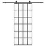 Voir la diapositive 2 : VIDAXL Porte coulissante kit de quincaillerie noir 90x205 cm verre ESG