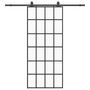 Voir la diapositive 2 : VIDAXL Porte coulissante kit de quincaillerie noir 90x205 cm verre ESG