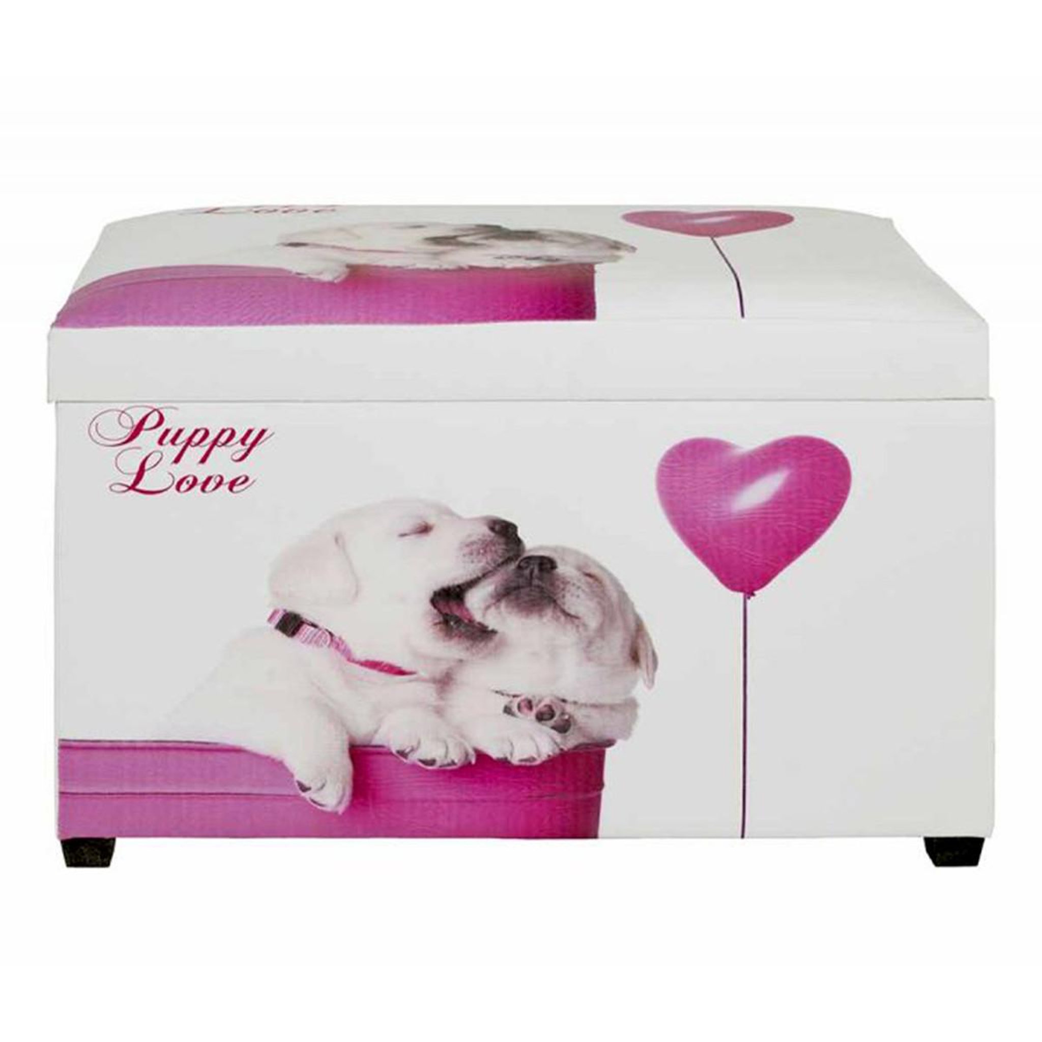 Voir la diapositive 1 : Paris Prix Coffre de rangement vintage  puppy  65cm blanc